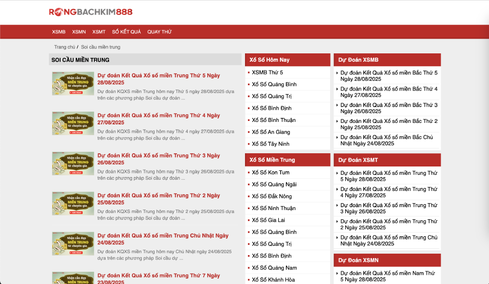 Hình ảnh chuyên mục Soi cầu miền Trung